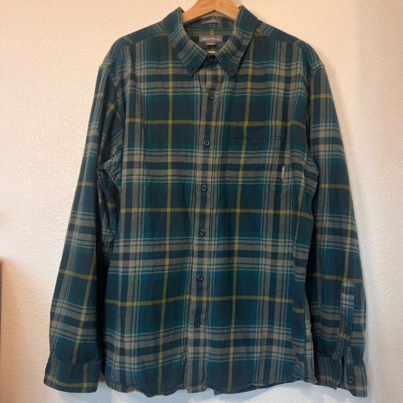 Eddie Bauer Other - Eddie Bauer Green Plaid Classic Cotton Button Up Shirt XL